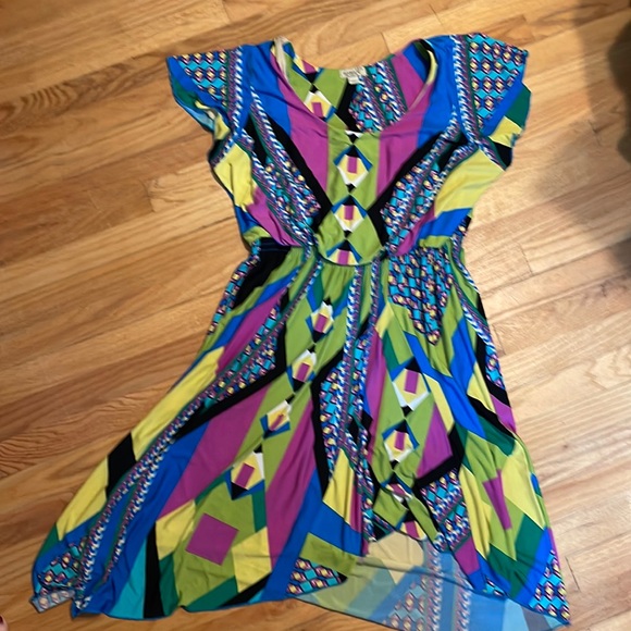 EUC One World asymmetrical hem short sleeve dress size 1X - Picture 2 of 4